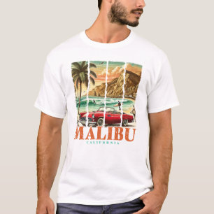 Malibu California - Sports Car Scenic Coastal View T-Shirt