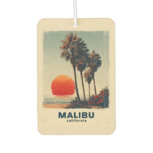 Malibu California Vintage Travel Poster Air Freshener