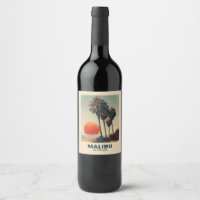 Malibu California Vintage Travel Poster