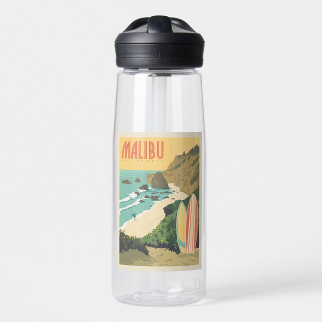 Malibu, California Water Bottle (Front)