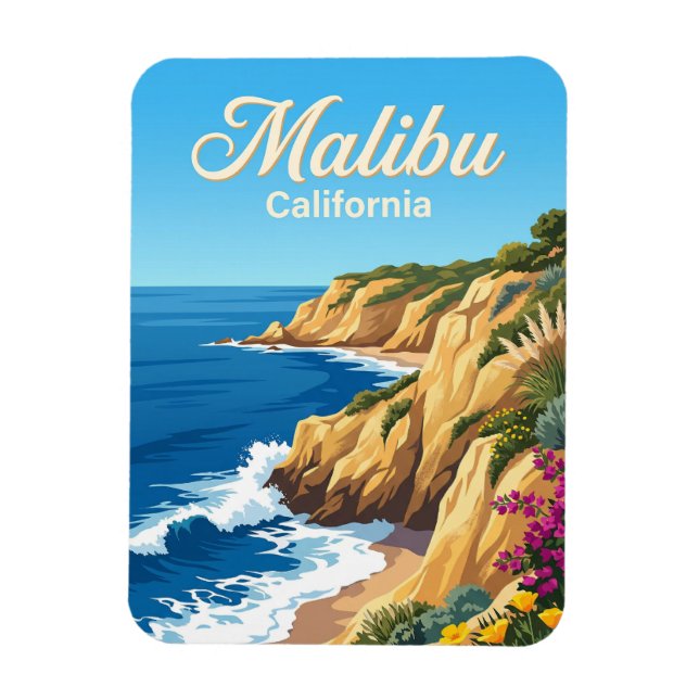 Malibu Coast California Magnet (Vertical)
