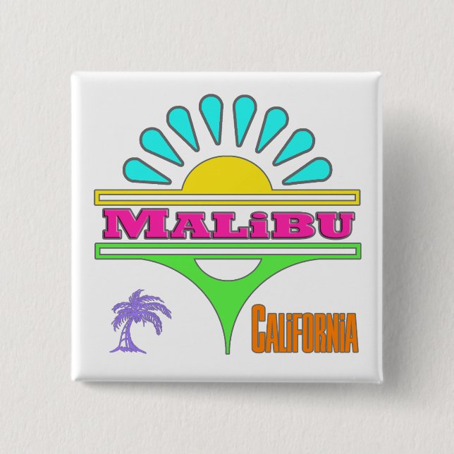 "Malibu Colourful 1" Button (Front)
