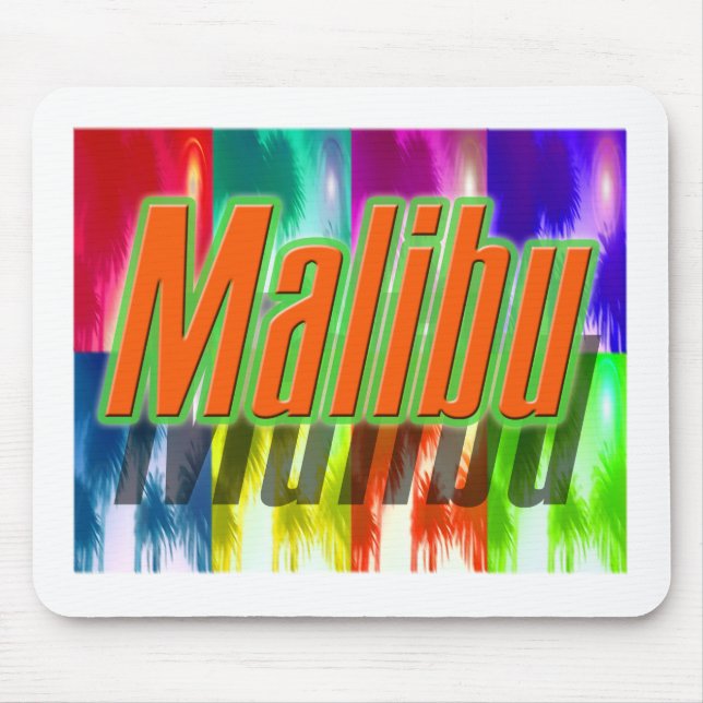 "Malibu" Colourful Palms Mouse pad (Front)