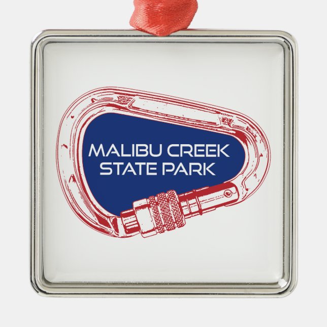 Malibu Creek State Park Rock Climbing Carabiner Metal Ornament (Front)