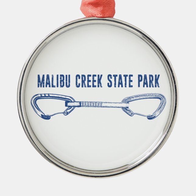 Malibu Creek State Park Rock Climbing Quickdraw Metal Ornament (Front)