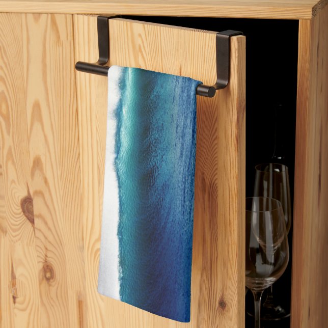 Malibu Gem Blue Jewel Wave Tea Towel (Thirds Fold)