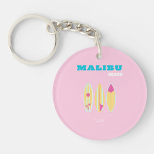 Malibu, Malibu Beach, Preppy, Preppy Girl, Pink Keychain
