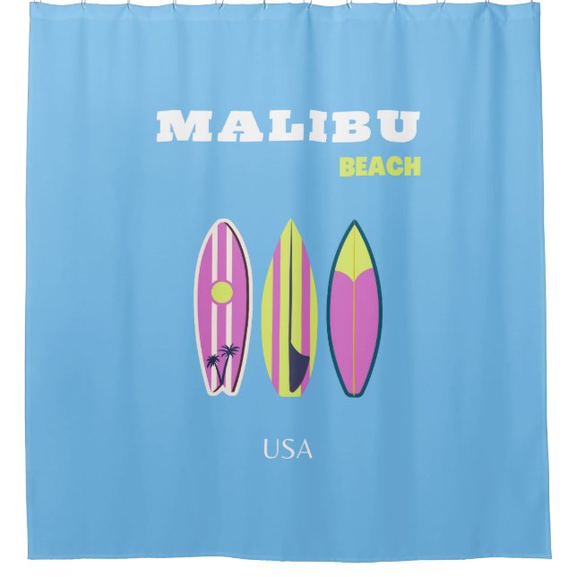 Malibu, Malibu Beach, Tropical, Preppy, Blue (Front)