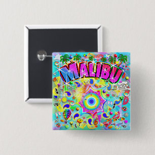 Malibu Mystic Dance  2 Inch Square Button