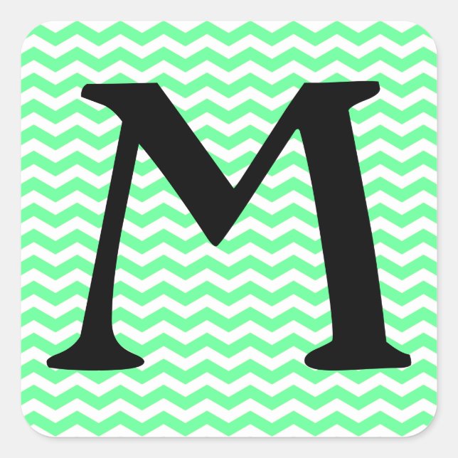 Malibu Seafoam Wave Chevron Square Sticker (Front)