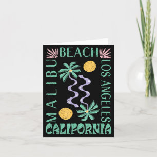 Malibu Summer California Beach Retro Abstract Art Card