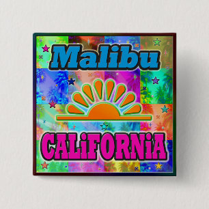 Malibu Sun & Palms Button