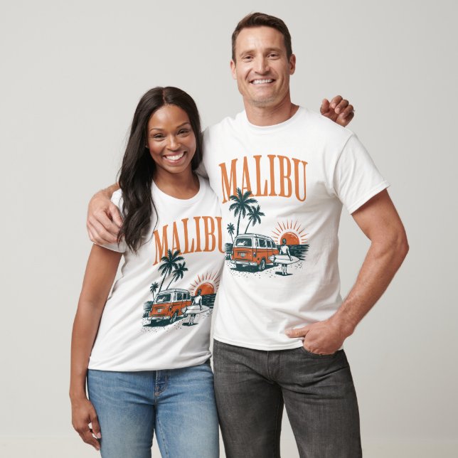 Malibu Surf Van Sunset Palms T-Shirt (Unisex)