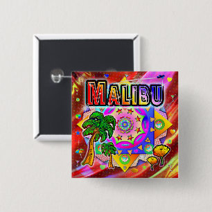 Malibu Tropical Friends Button
