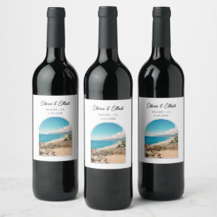 Malibu Wedding Favour Personalized Wine Label