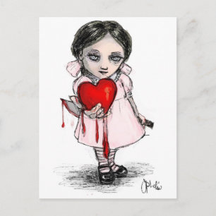 Malicious Valentine Girl Holiday Postcard
