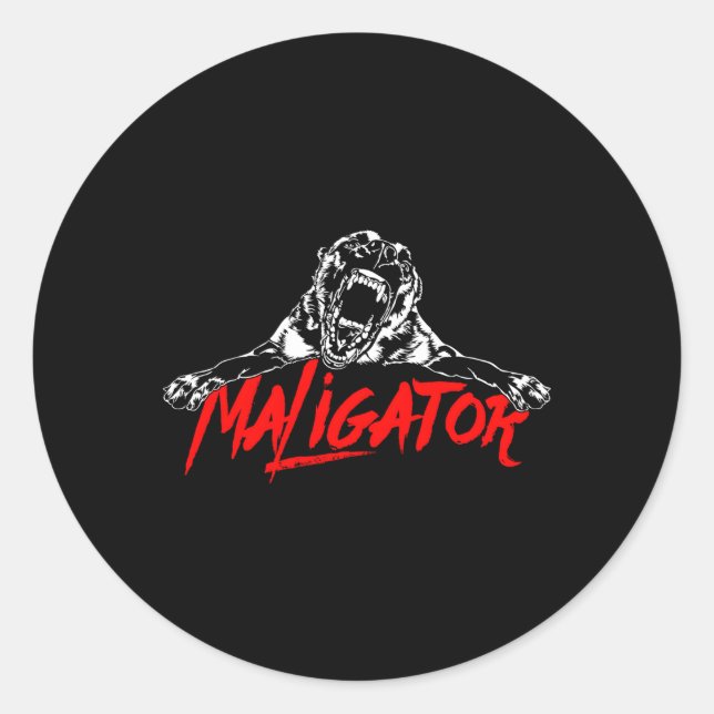 Maligator Belgian Malinois Hund Classic Round Sticker (Front)