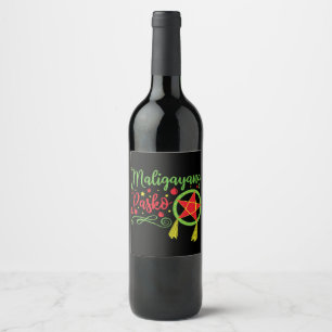 Maligayang Pasko Christmas Filipino Philippines Wine Label