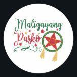 Maligayang Pasko Filipino Christmas Philippines Classic Round Sticker<br><div class="desc">This cool Filipino Christmas design is perfect for men,  women,  or kids from the Philippines or of Filipino descent. It is great for Christmas season or for a family photo.</div>