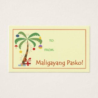 Maligayang Pasko Gift Tag - Christmas Palm Tree