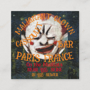 MALIGNANT CLOWN CASSOULET BAR PARIS FRANCE ENCLOSURE CARD