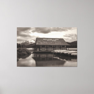 Maligne Lake Boat House Canvas Print