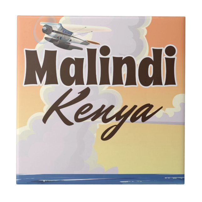 Malindi kenya Vintage vacation Poster Tile (Front)