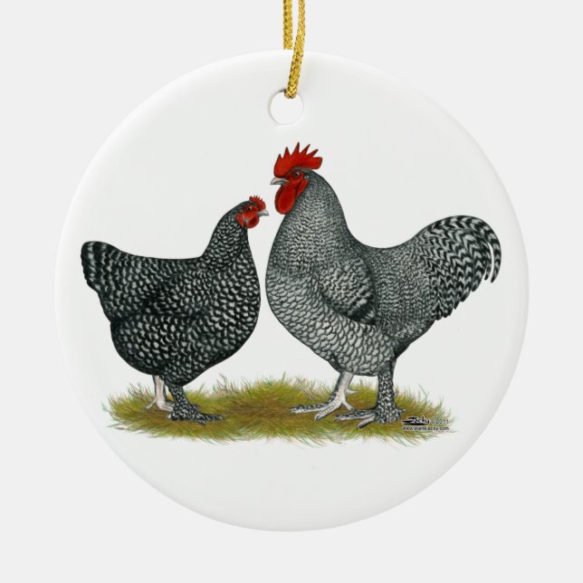Maline Chickens Ceramic Ornament (Front)