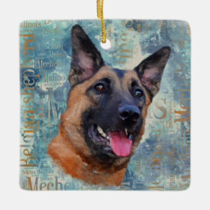Malinois  - Belgian shepherd - Mechelaar Ceramic Ornament