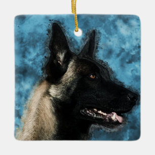 Malinois  Belgian shepherd - Mechelaar Ceramic Ornament