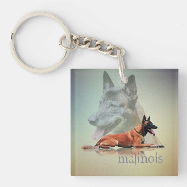 Malinois - Belgian shepherd -Mechelaar -Maligator Keychain (Front)