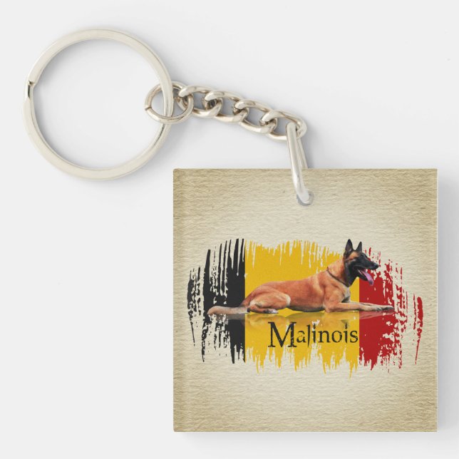 Malinois - Belgian shepherd -Mechelaar -Maligator Keychain (Front)