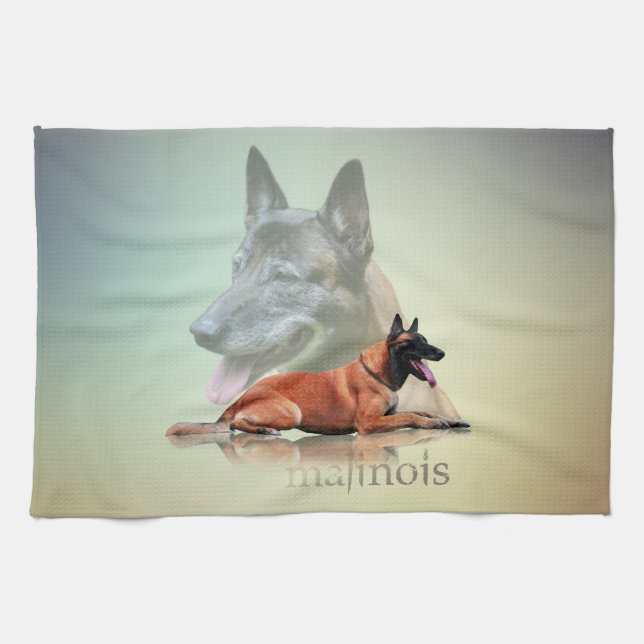 Malinois - Belgian shepherd -Mechelaar -Maligator Kitchen Towel (Horizontal)