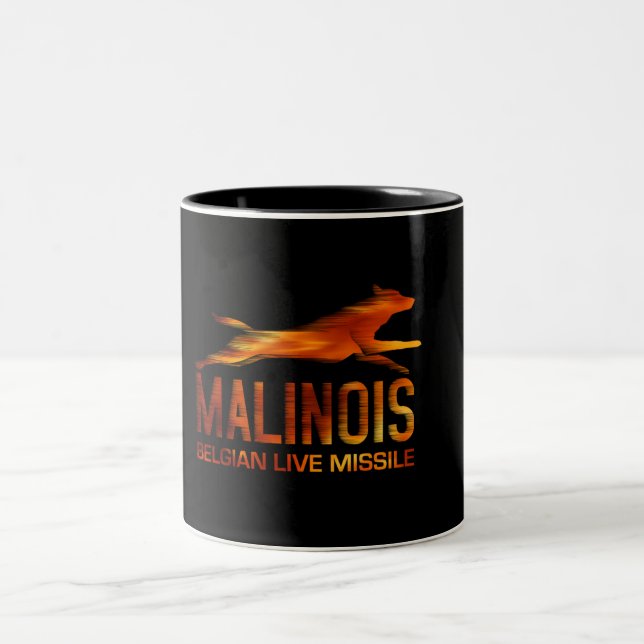 Malinois - Belgian shepherd -Mechelaar -Maligator Two-Tone Coffee Mug (Center)