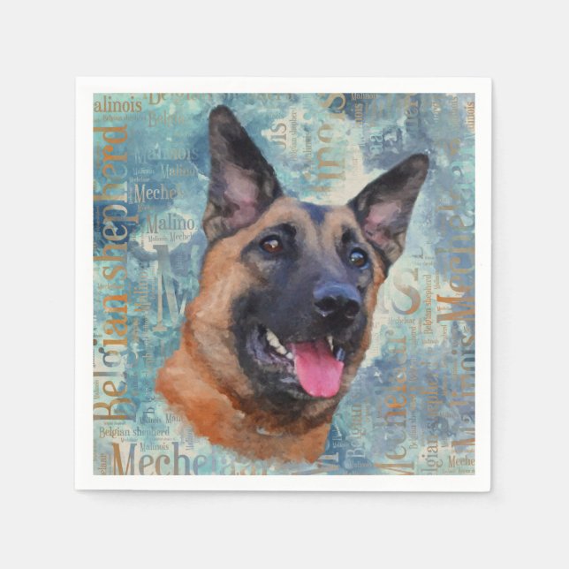 Malinois  - Belgian shepherd - Mechelaar Napkin (Front)