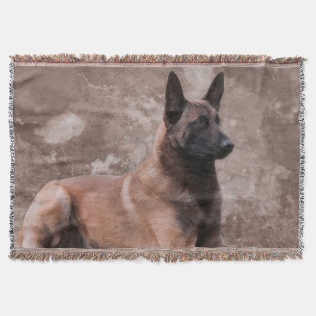 Malinois  Belgian shepherd - Mechelaar Throw Blanket (Front)