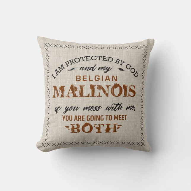 Malinois - Belgian shepherd -Mechelaar Throw Pillow (Front)