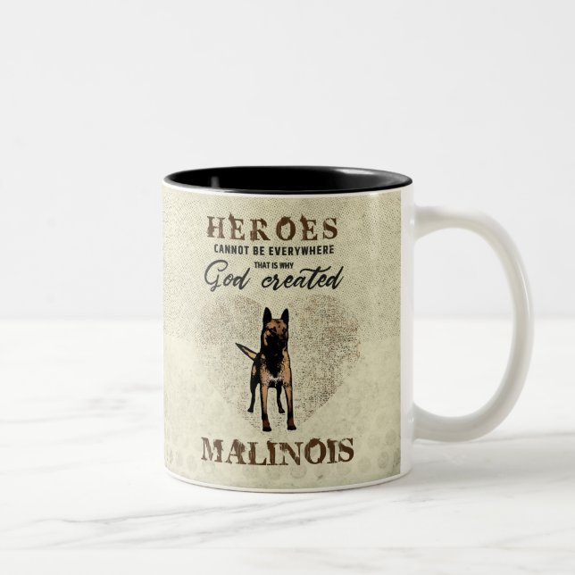 Malinois - Belgian shepherd -Mechelaar Two-Tone Coffee Mug (Right)