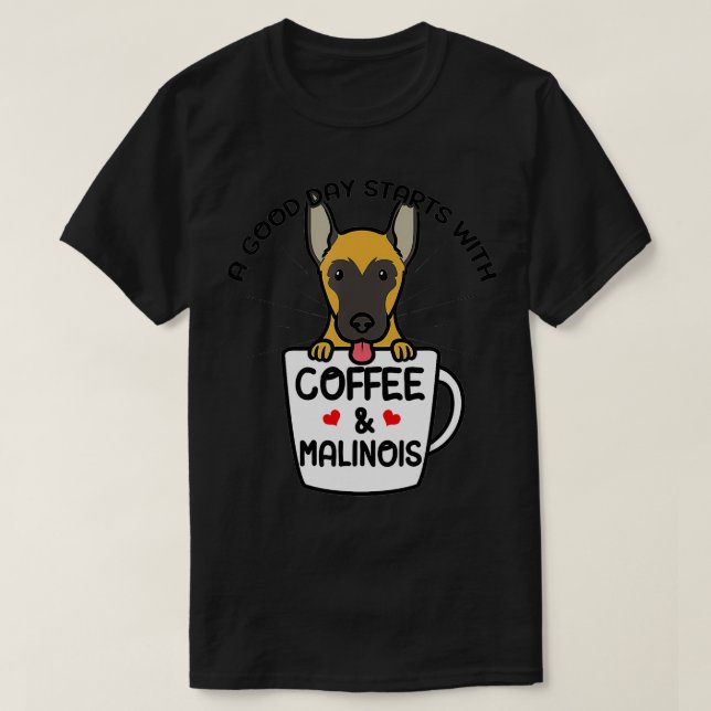 Malinois Dog Belgian Shepherd Belgian Sheepdog Cof T-Shirt (Design Front)