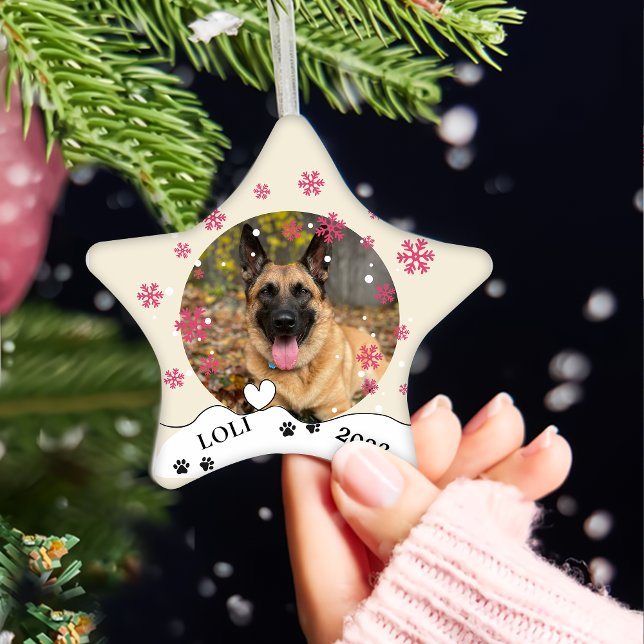 Malinois Dog Personalized Hand Drawing Ceramic Ornament (Creator Uploaded)