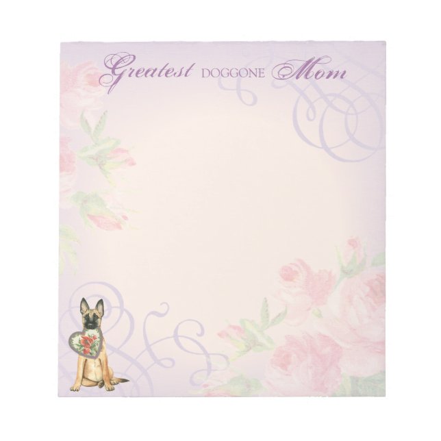 Malinois Heart Mom Notepad (Front)