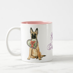 Malinois Heart Mom Two-Tone Coffee Mug