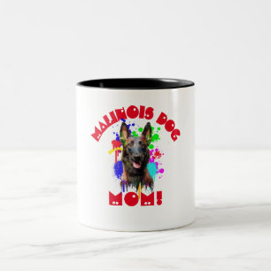 Malinois Mom Dog Lover Best Dog Mom Ever Two-Tone Coffee Mug