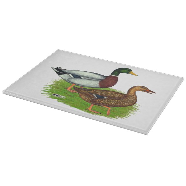 Mallard Drake and Duck Cutting Board (Corner)