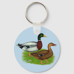 Mallard Drake and Duck Keychain