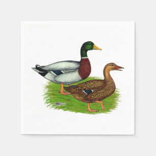 Mallard Drake and Duck Napkin