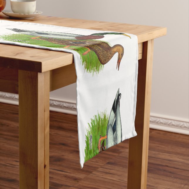 Mallard Drake and Duck Short Table Runner (In Situ)