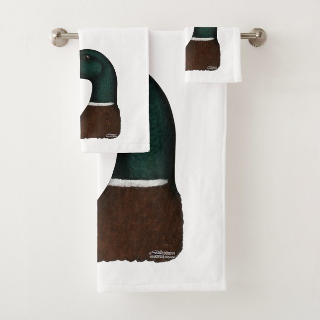 Mallard Drake Head Bath Towel Set (Insitu)