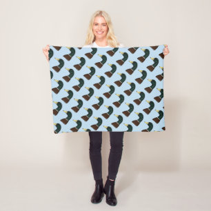Mallard Drake Head Fleece Blanket