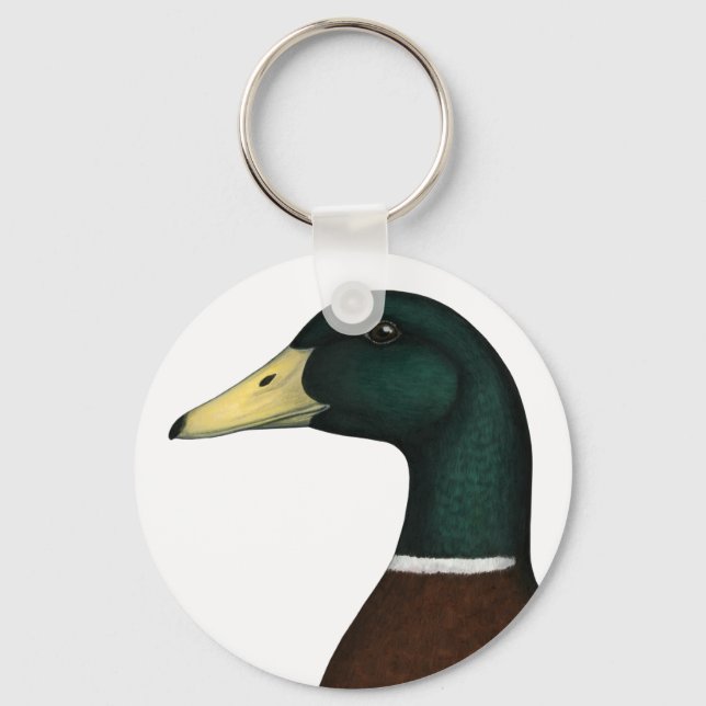 Mallard Drake Head Keychain (Front)